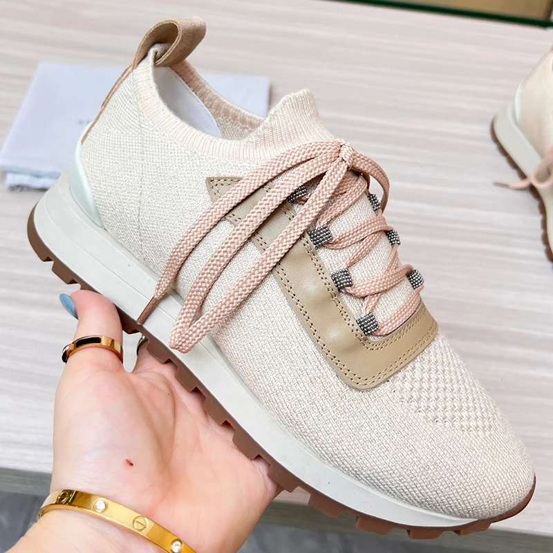 

BC wool fly Weaver women's shoes Summer stretch sock shoes Breathable knitted top sneakers