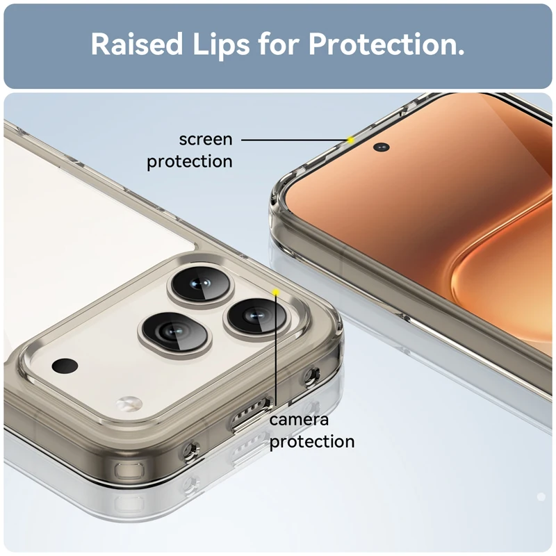 Clear Hard Protective Phone Case with Soft TPU Bumper