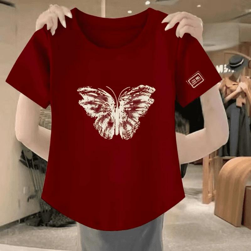 Right print burgundy [medium] butterfly