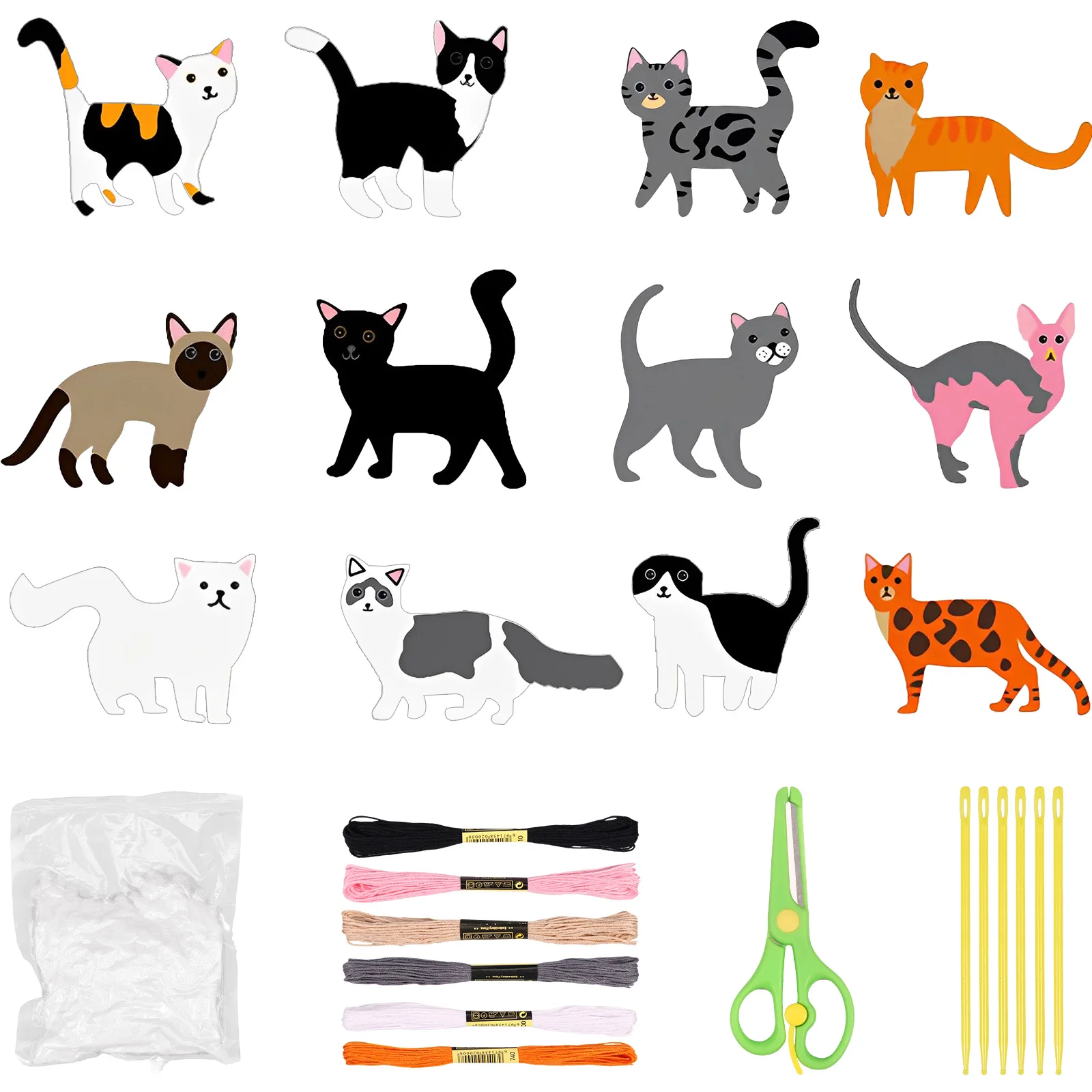 Description Picture 4 of item8Pcs Felt Sewing Craft Kit DIY Handmade & Sewing Set Fun Animal Sewing Kit with Instructions for Children from 3 to 12 years old