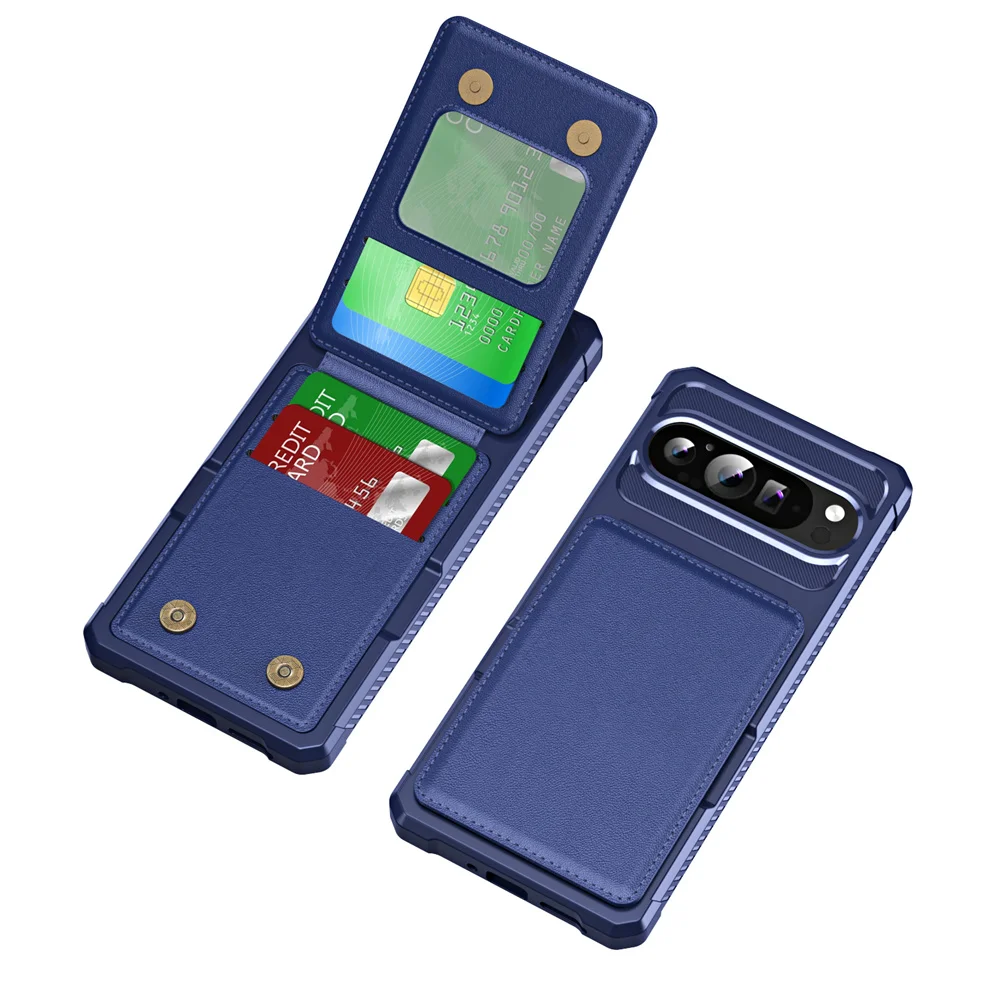 Elegant Leather Flip Wallet Case with Stand and Magnetic Closure