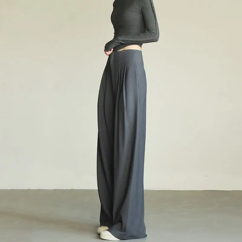 Deeptown Vintage Harajuku Youthful Woman's Suit Pants Coquette Streetwear Casual Luxury Wide Slacks Spring Office Lady Trousers