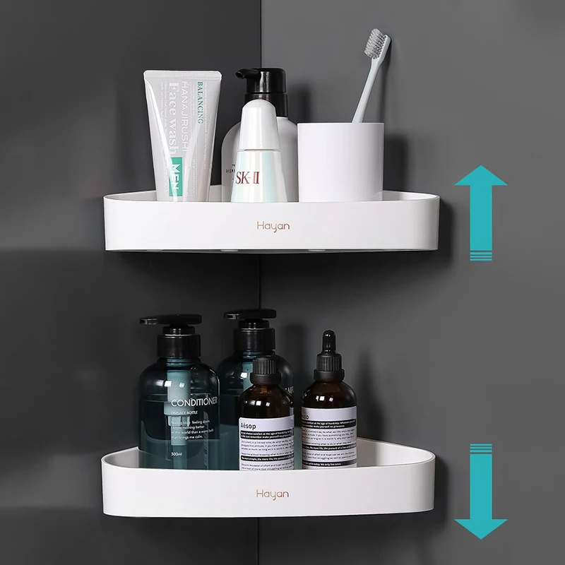 ECOCO Corner Bathroom Organizer Shelf Shampoo Cosmetic Storage Rack Wall  Mounted Kitchen Household Items Bathroom Accessories