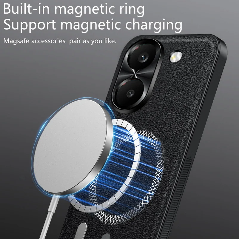 Vintage Leather Magnetic Wireless Charging Case Cover