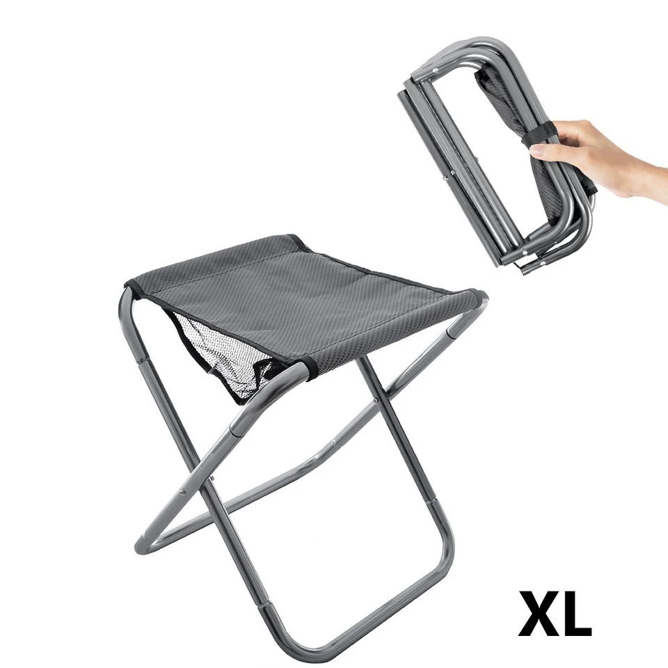 Outdoor Inklapbare Campingkruk Aluminium - Telescopische Eenpotige Hoge Stoel Tot 150kg, Draagbaar Visgereedschap