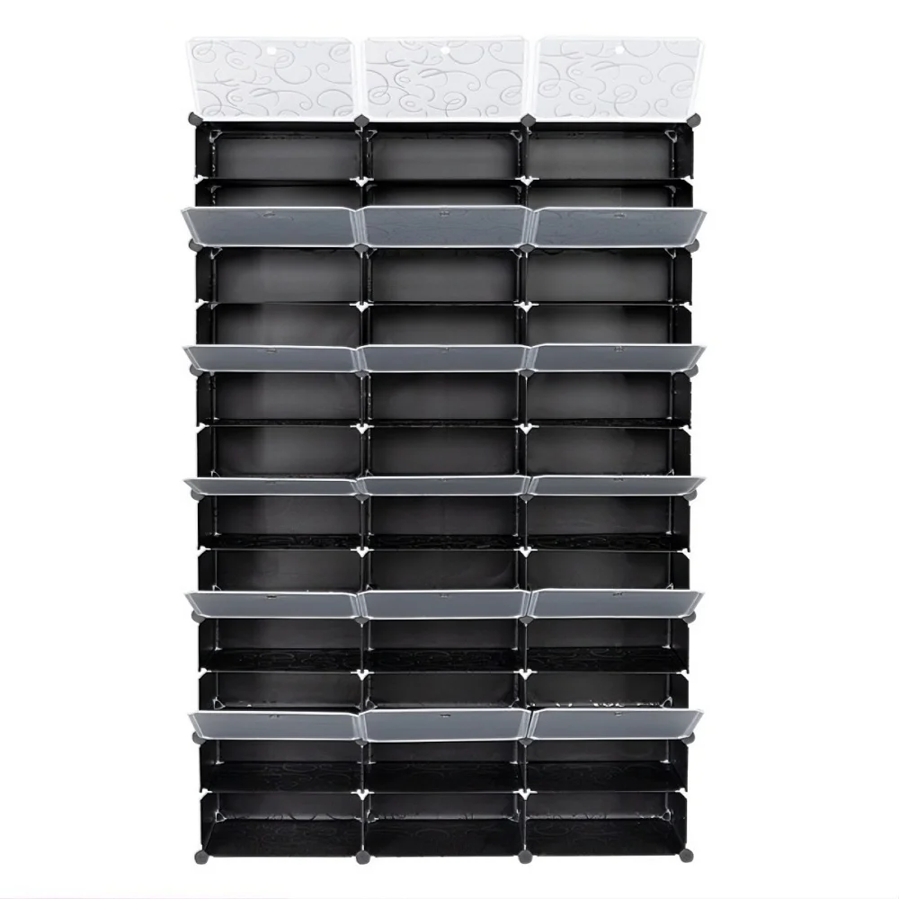 12-Tier Portable 72 Pair Shoe Rack Organizer 36 Grids Tower Shelf Storage Cabinet Stand Expandable for Heels Boots Slippers