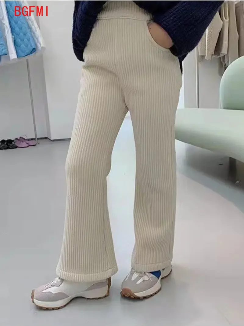 Fashion Winter Clothes Child Girl Fleece-lined Pants Kids Bottom teenagers Spring Autumn Bell-bottoms Baby Corduroy Trousers