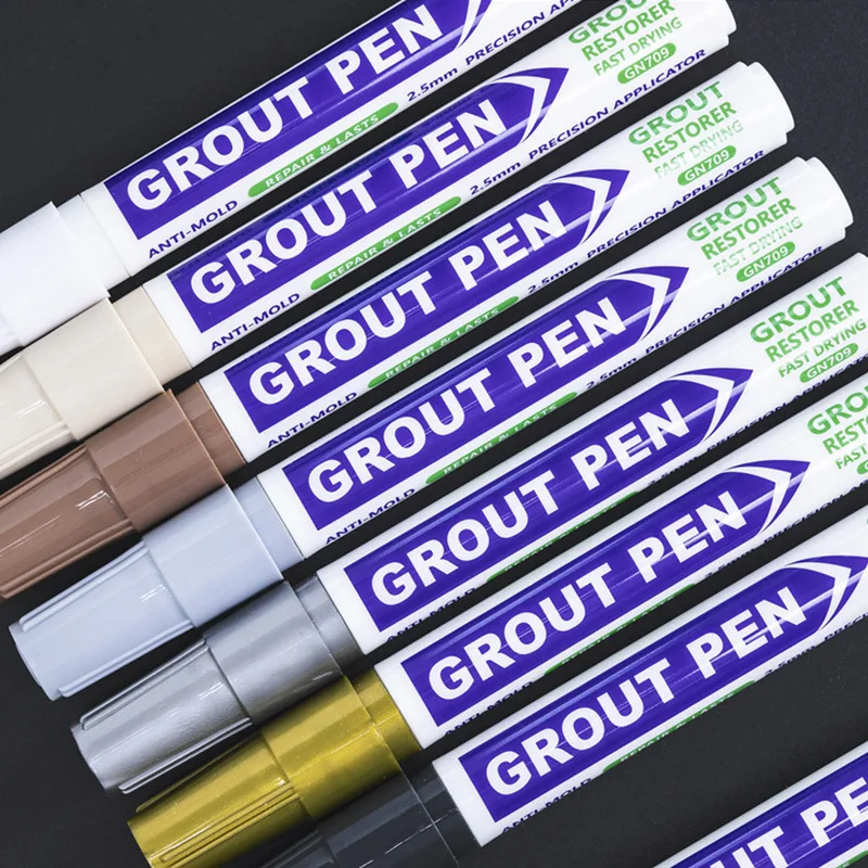 Marker Pen Tile Repair Pen Tile Grout Marker Paint Pen Beauty Sewing Pen Tile Grout Pen Waterproof Marker Wall Seam Color For Tiles Floor Bathroom Decontamination Seam Cleaner