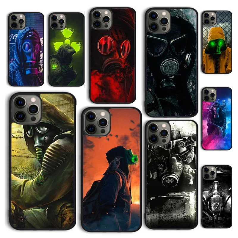 Autumu Skull Gas Mask Cover Per Telefono Per Iphone 15 12 Mini X Xs Xr 11 13 14 Pro Max Se 2020 Apple 6S 7 8 Plus Coque