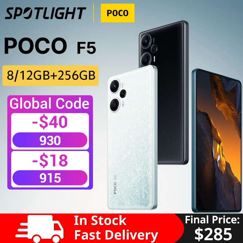  $40 Global code 930 [World Premiere] POCO F5 5G Snapdragon 7+ Gen 2 Octa Core 120Hz AMOLED DotDisplay 