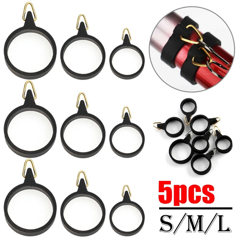 Lot De 5 Capuchons De Protection Pour Canne à Pêche Sea Rock Noir 25 – Protège Pointe Et Anneaux Anti-Enchevêtrement