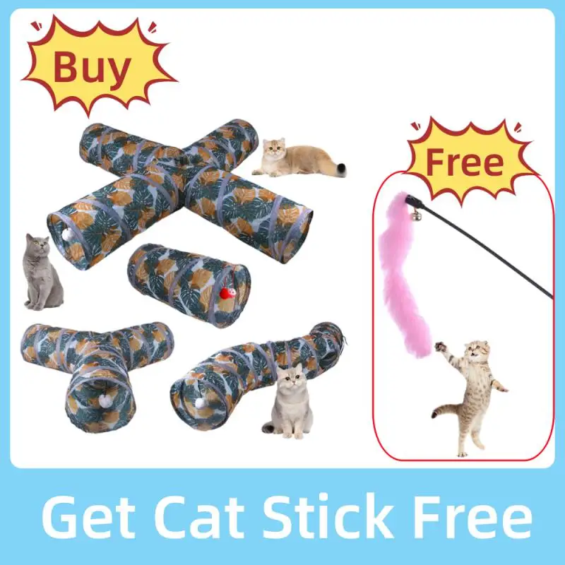 

5/4/3Holes Cat Tunnel and Crinkle Cat Toy Interactive Cat Toy with Cat Ball Included Kitten Toys Cat Supplies for Indoor Cats