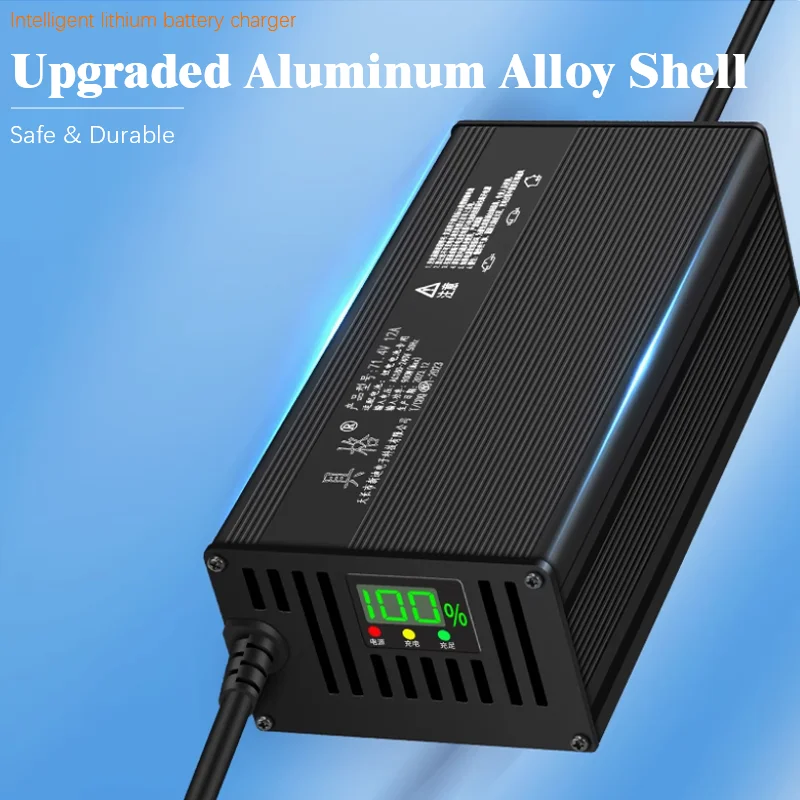 리튬 배터리 충전기 72V 18A 20A 고출력 스마트 충전기 24S 87.6V LiFePO4 21S 88.2V 리튬이온 고속 충전 (2륜 EV용)