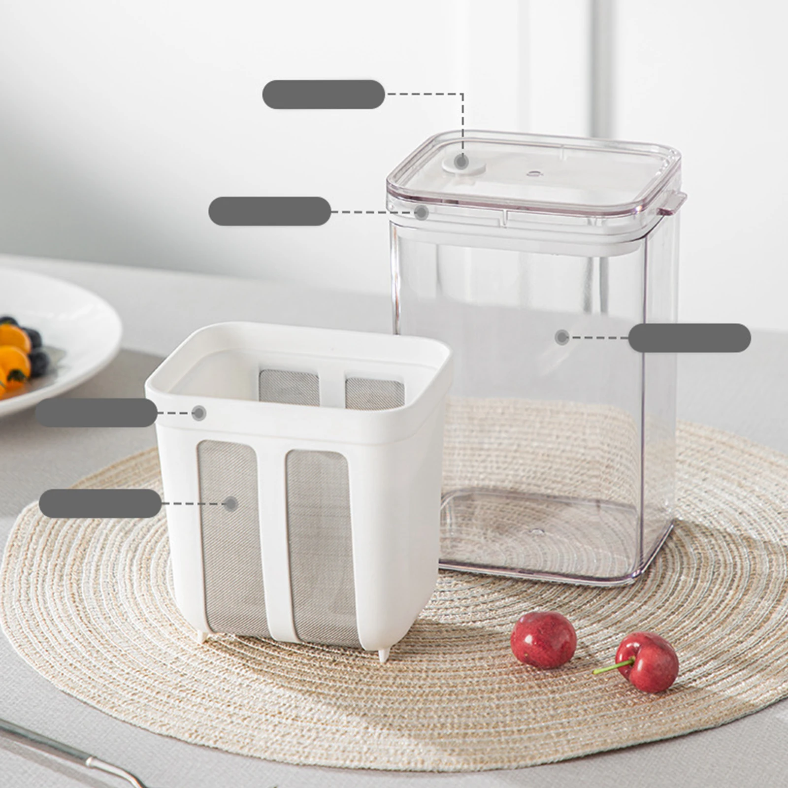 Greek Yogurt Strainer Mesh Household Kitchen Accessories Whey Separator for Tea Juice Camping Picnic