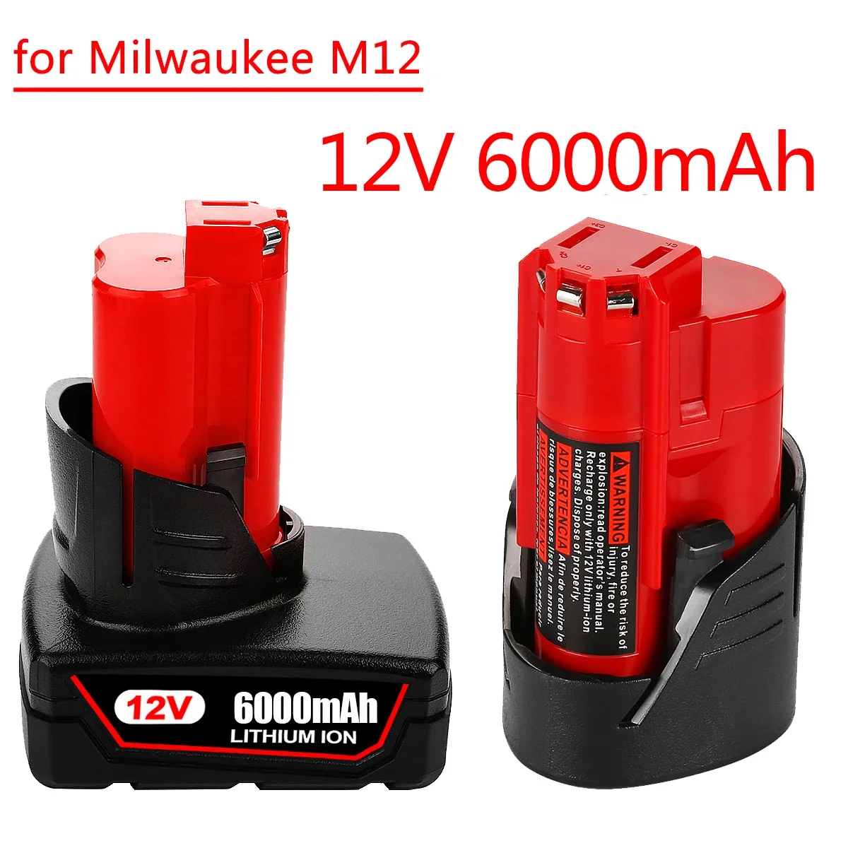 Batteria 12V 3Ah 6Ah Batteria Ricaricabile Per Milwaukee M12 Xc Cordless Tools 48-11-2402 48-11-2411 48-11-2401 Mil-12A-Li