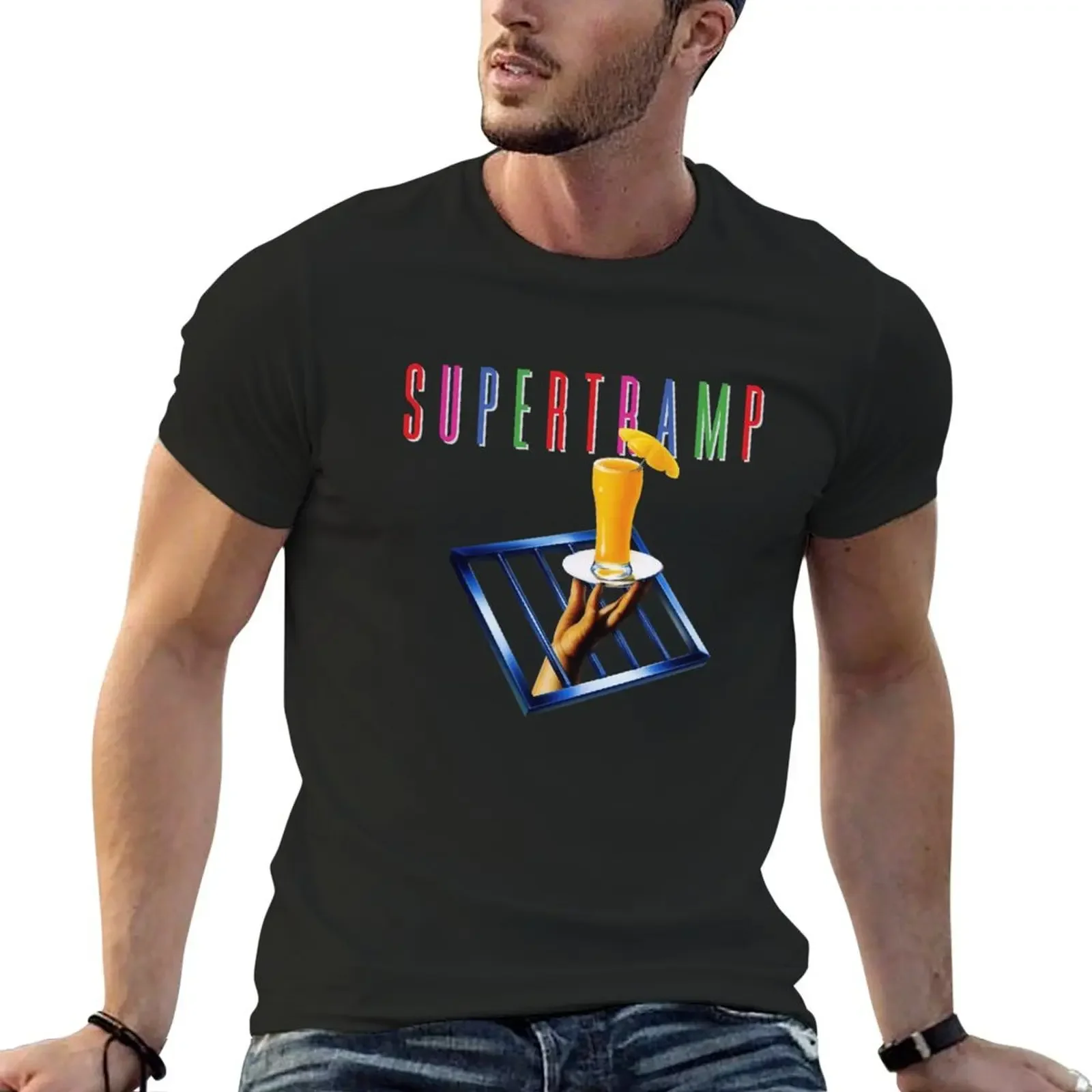 Supertramp T-shirt Short sleeve tee blacks hippie clothes mens graphic t-shirts anime