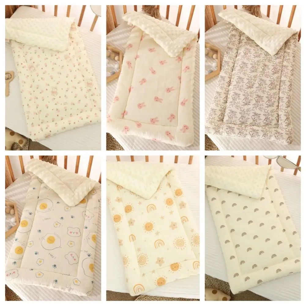 Washable Cartoon Baby Stroller Cushion Rainbow Flower Trolley Mattress Soft Square Baby Seat Cushion Seat Liner