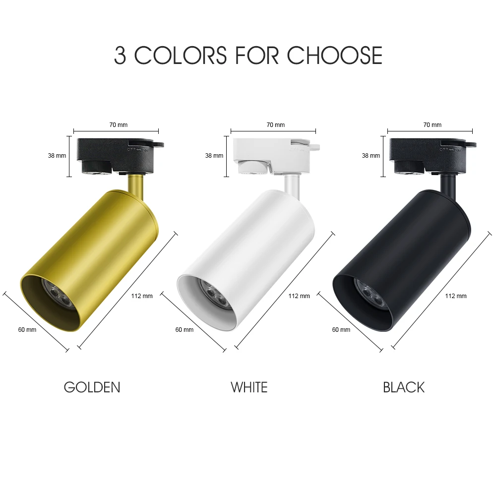 Set LED Track Light Downlight 5W 7W Adjustable Ceiling Spot Light Rail Lamp GU10 Bulb Replaceable Wall Clothes Store Lighting 6