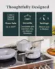 Pots, Pans, 3 Lids and Kitchen Storage - Non Toxic - Oven Safe & Compatible 4