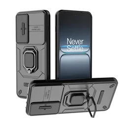 Magnetic Ring Stand Armor Phone Case with Car Mount - Oneplus Nord 5 5G (ZDX - Black)