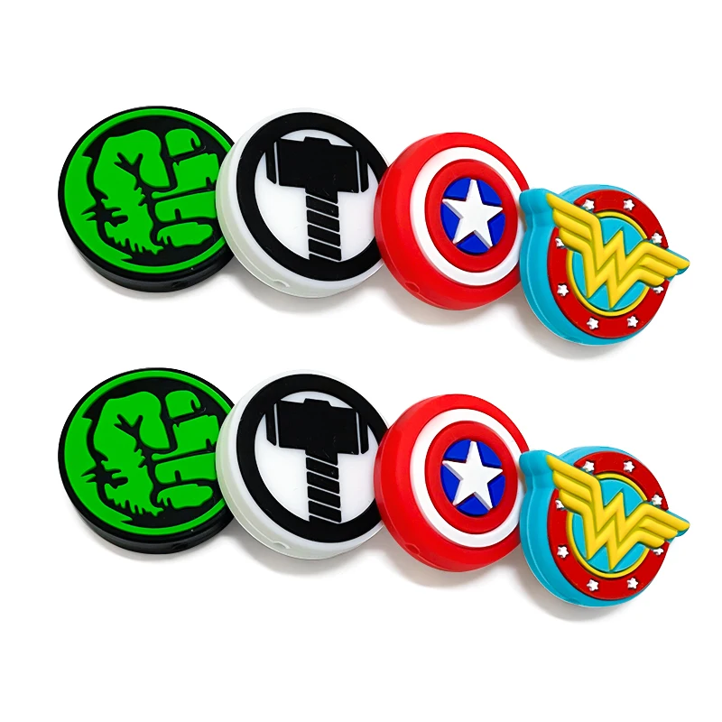 5pcs Marvel Cartoon Silicone Beads Mini Silicone Beads For Jewelry Making DIY Necklace Bracelet Jewelry Accessories