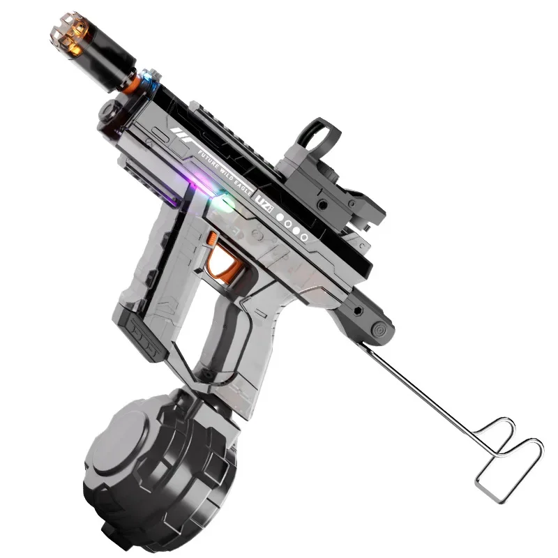 Automatic UZI Water Gun Toy With LED Water Pistol Electric Blowback Squirt Rapid Fire Blaster Pool Beach Toys for Kids Boy
