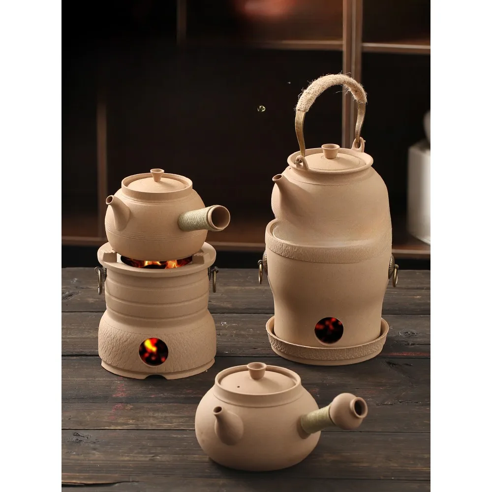 

Chaoshan Coarse Pottery Charcoal Stove, Wind Stove, Tea Cooking Set, Small Fire Stove, Anti scalding Hand Boiling Water Pot Set,