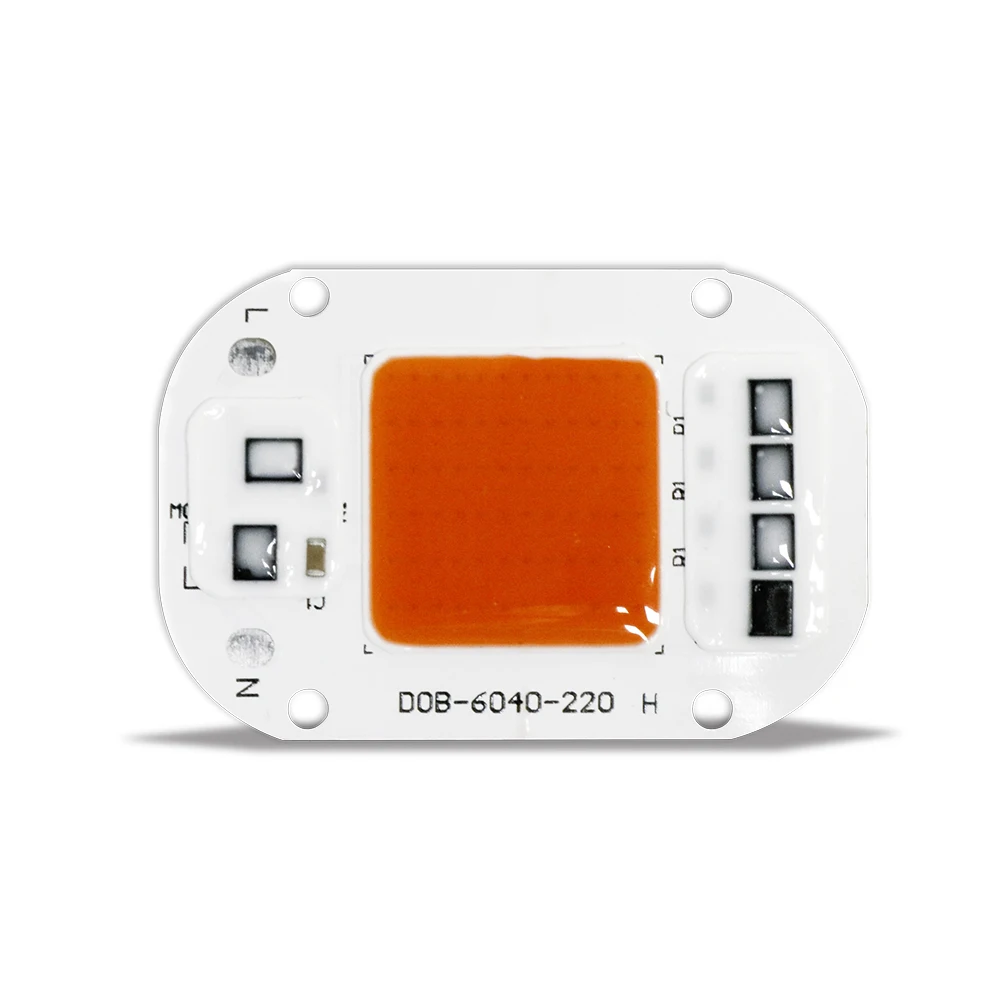 Driverless LED COB Chip AC 220V 20W 30W 50W Lamp Beads Smart IC No Need Driver DIY Led Bulb Full Spectrum Grow Light Floodlight