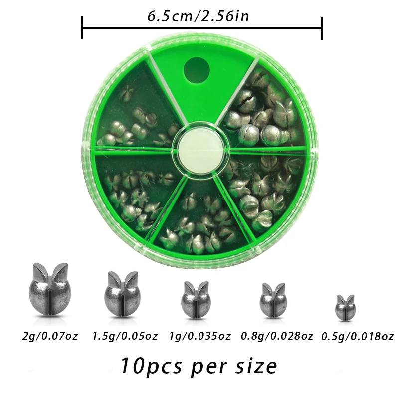 Sougayilang 5pcs Drop Shot Fishing Weights Kit Lead Freshwater Fishing Sinkers Bass Casting