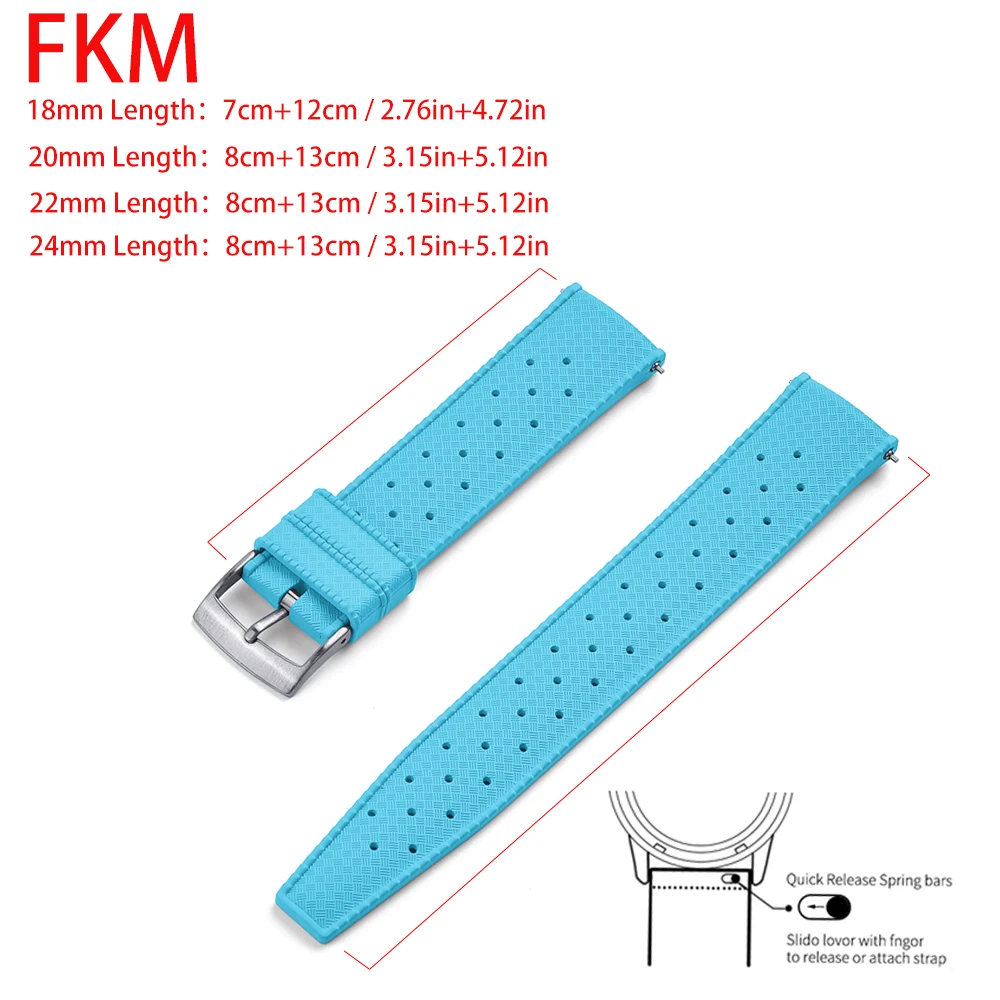 プレミアムグレードのトロピカル FKM ラバー時計ストラップ 18