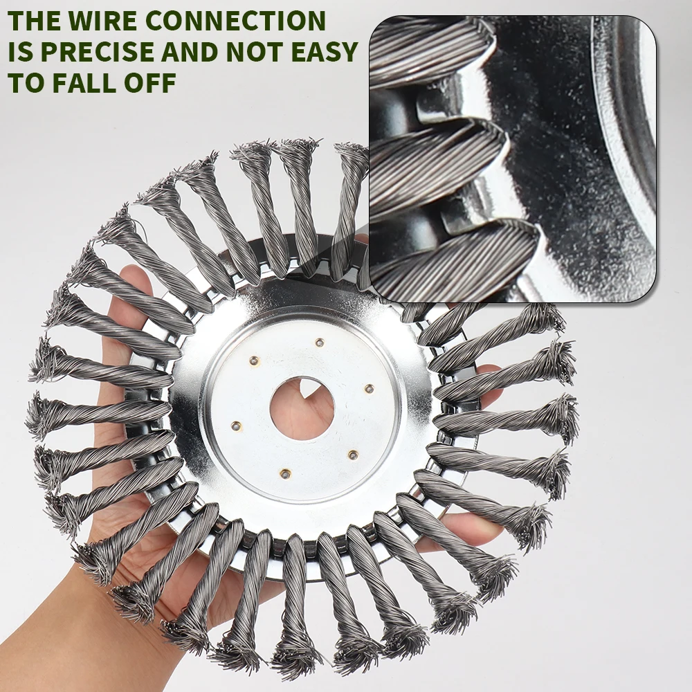 6/8 Inch Grass Trimmer Head Derusting Weeding Wheel with Fixing Kit Rusting Dust Removal Plate Garden Power Tool for Lawn Mover 3