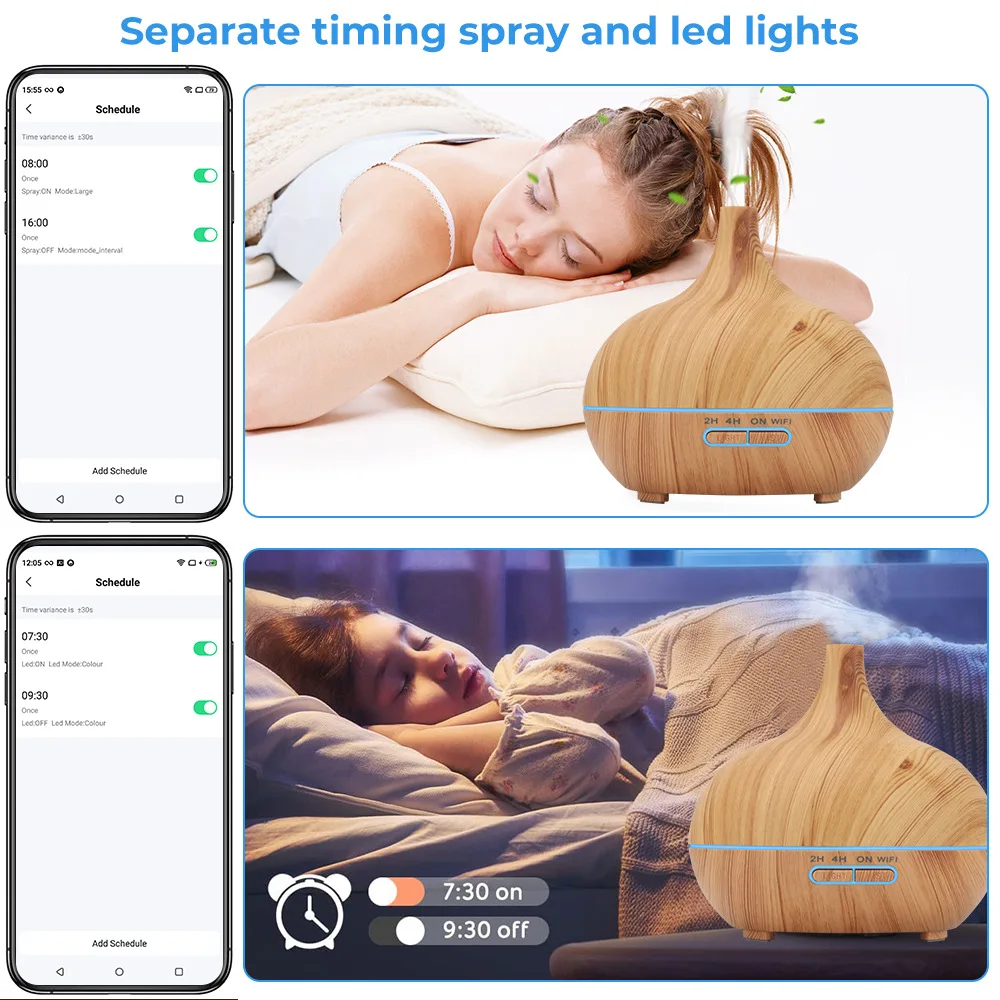 Tuya Smart WiFi Humidifier Essential Aroma Oil Diffuser Ultrasonic Air Humidifier Mist Maker Home Fragrance for Alexa Google