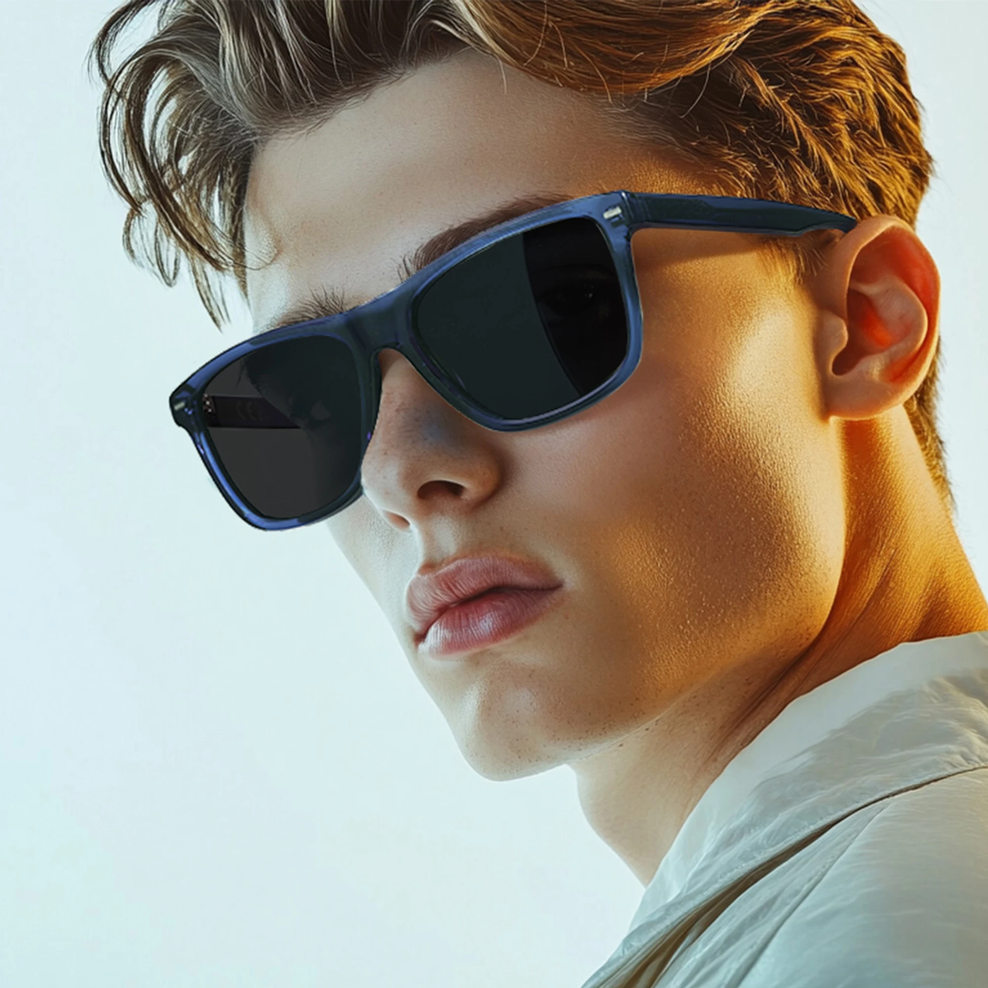 Unisex Quadratische Rahmen Sonnenbrille – Stilvolle UV Schutz Brille