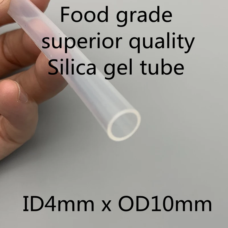 4x10 Silicone Tubing ID 4mm OD 10mm Food Grade Flexible Drink Tubing Pipe Temperature Resistance Nontoxic Transparent