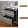 Wall Mounted Bathroom Vanity with Sink Floating Vanity Two Drawers Bathroom Cabinet with Ceramic Integrated Sink 3