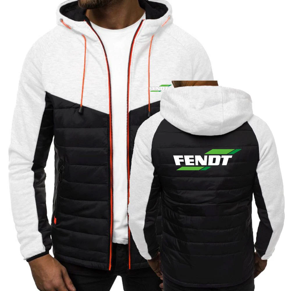 FENDT 2023 men's seven-color stitching hooded sports cotton-padded jacket Spring and Autumn new zipper casual and comfortable th