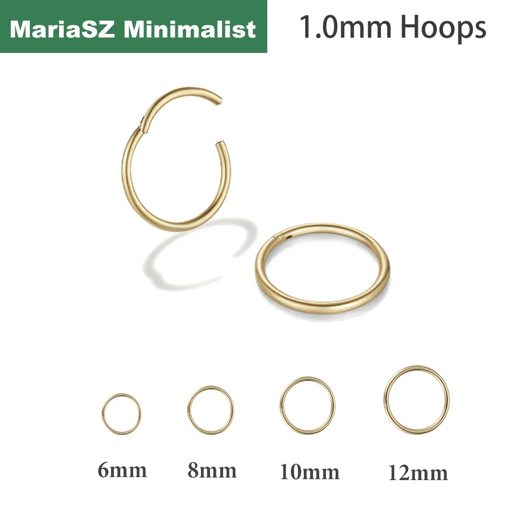 Nose Ring 1/4Pairs 6/8/10/12mm 316L Stainless Steel Nose Ring for Men Gold Color Hoop Earrings for Women Septum Tragus Piercing Jewelry