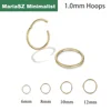 1/4Pairs 6/8/10/12mm 316L Stainless Steel Nose Ring for Men Gold Color Hoop Earrings for Women Septum Tragus Piercing Jewelry 1