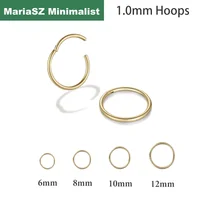 1/4Pairs 6/8/10/12mm 316L Stainless Steel Nose Ring for Men Gold Color Hoop Earrings for Women Septum Tragus Piercing Jewelry 1