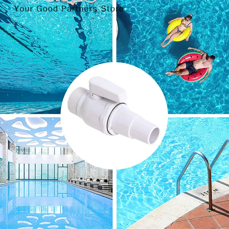 2-Way Ball Valve Pool Pump Valve 1.5-1.25in Pool Filter Stop Connector Maximum 50 PSI Pressure Rating for Swimming Pools