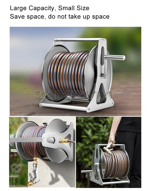 20M Portable Garden Reel Garden Pipe Storage Cart Water Pipe Rack