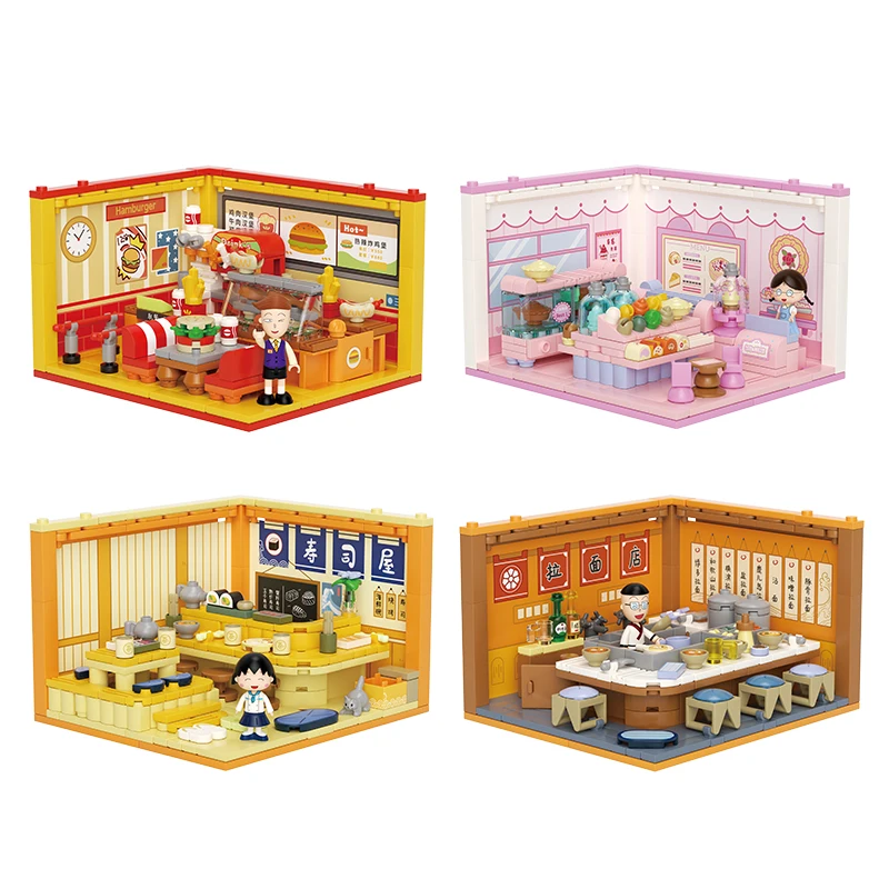Weekit Chibi Maruko-chan sushi bar Building Blocks Set Street View