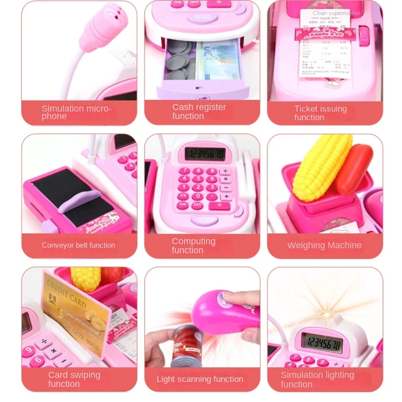 Pretend Play Supermarket Electronic Pretend Play House Toys Function Multifunctional Kid Birthday Parent-child Toy New 2