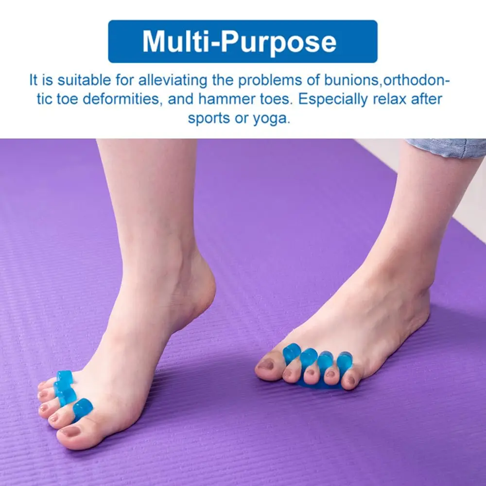 Silicone Toe Separator for Bunions Hammer Toe Relief Orthopedic Spacers Pain Relief for Overlapping Toes Nail Polish Protect
