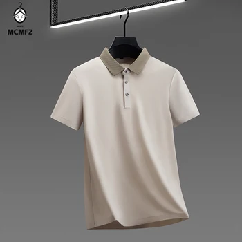 Polo Casual da Uomo a Maniche Corte con Colletto a Contrasto, Tessuto Comodo e Leggero per l'Uso Quotidiano