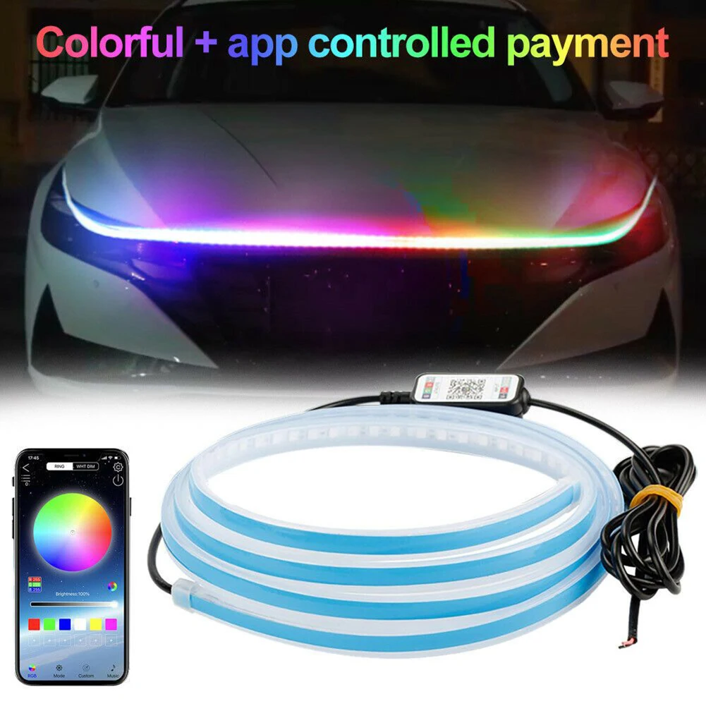 Светодиодная лента на капот автомобиля, 12 В, 7 цветов, 150/180 см |  AliExpress