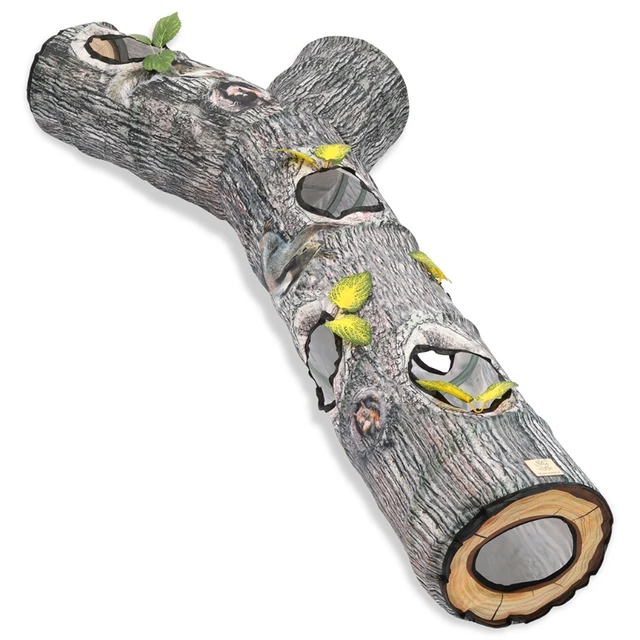 Grand Tunnel pour chat pliable, jouets, Tunnel de jeu, motif d'arbre en Polyester Durable