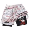 Anime IPPO Print 2 in 1 Compression Shorts for Men Athletic Performance Gym Shorts with Pockets Quick Dry Fitness Workout Boxing 4
