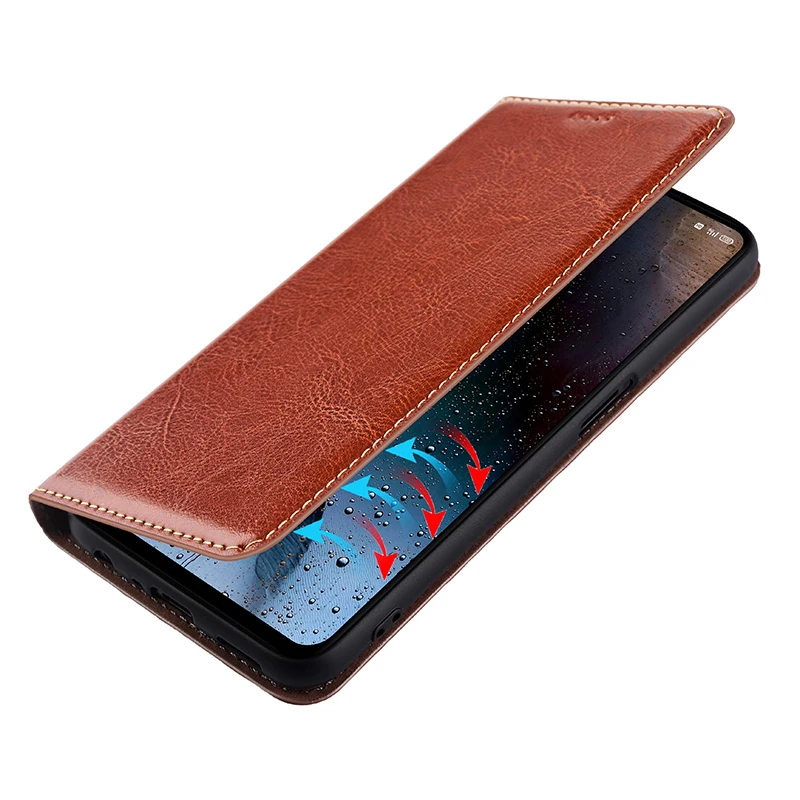 Premium Genuine Leather Flip Stand Cover with Card Holder and Stand Function
