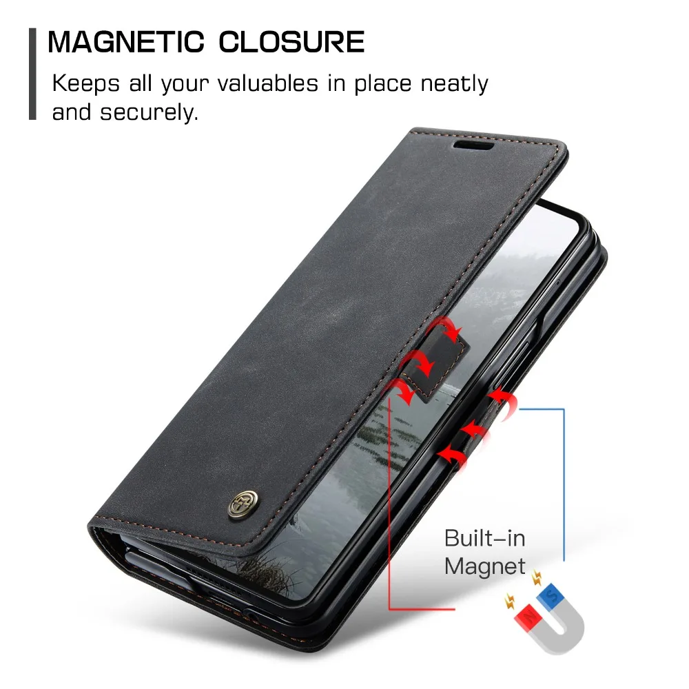 For Samsung Galaxy Z Fold 7 5G 2025 Flip Case Leather Card Wallet Book Coque Samsung Z Fold7 Case Z Fold7 Fold 6 5 4 Magnet Capa — view 2